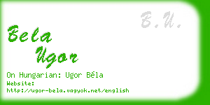 bela ugor business card
